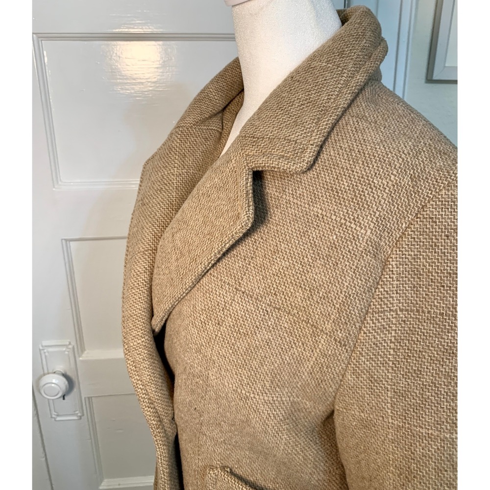 Zara Girls Double Breasted Brown Tweed Wool Blend Peacoat Gossip Girl / 11-12 - Picture 8 of 16